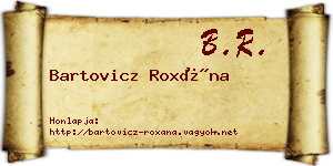 Bartovicz Roxána névjegykártya